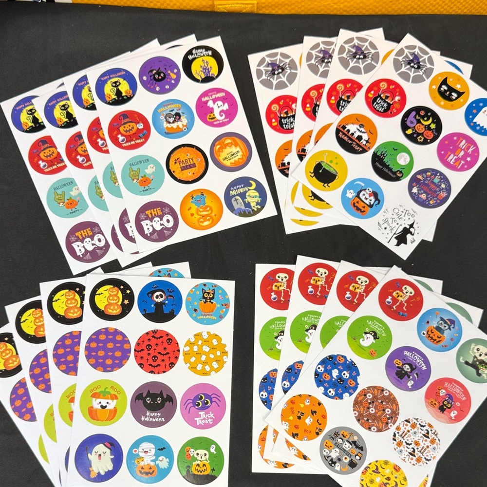 Halloween Stickers Labels for treat bags 16 Sheets Halloween Themed Sticker Set